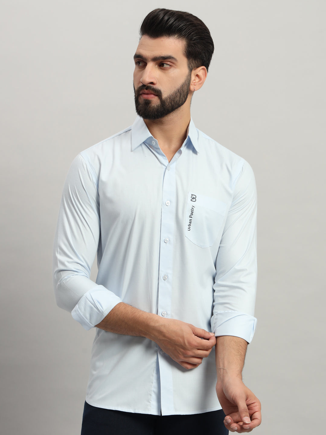 Blue Pocket Casual Shirt