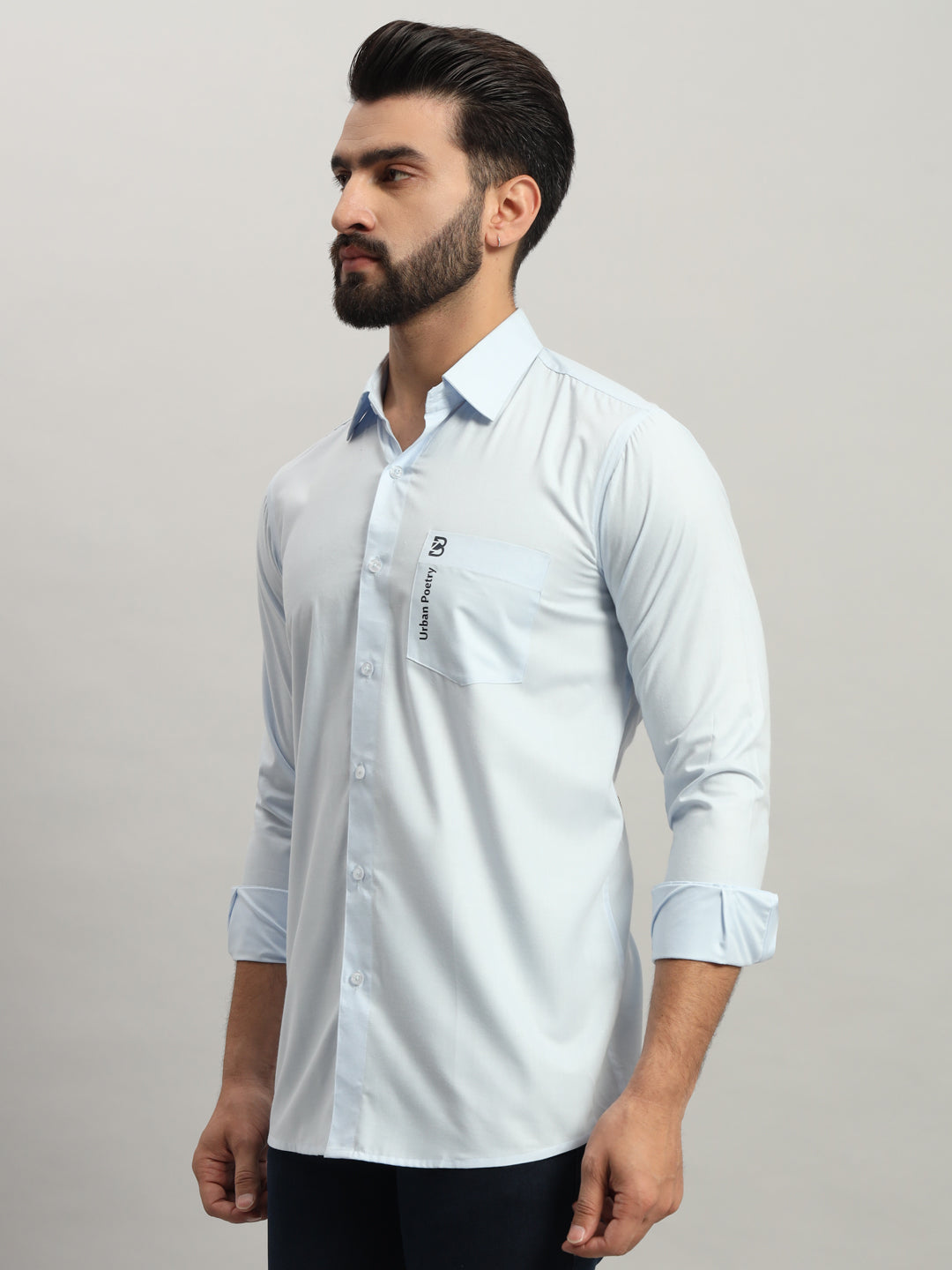 Blue Pocket Casual Shirt